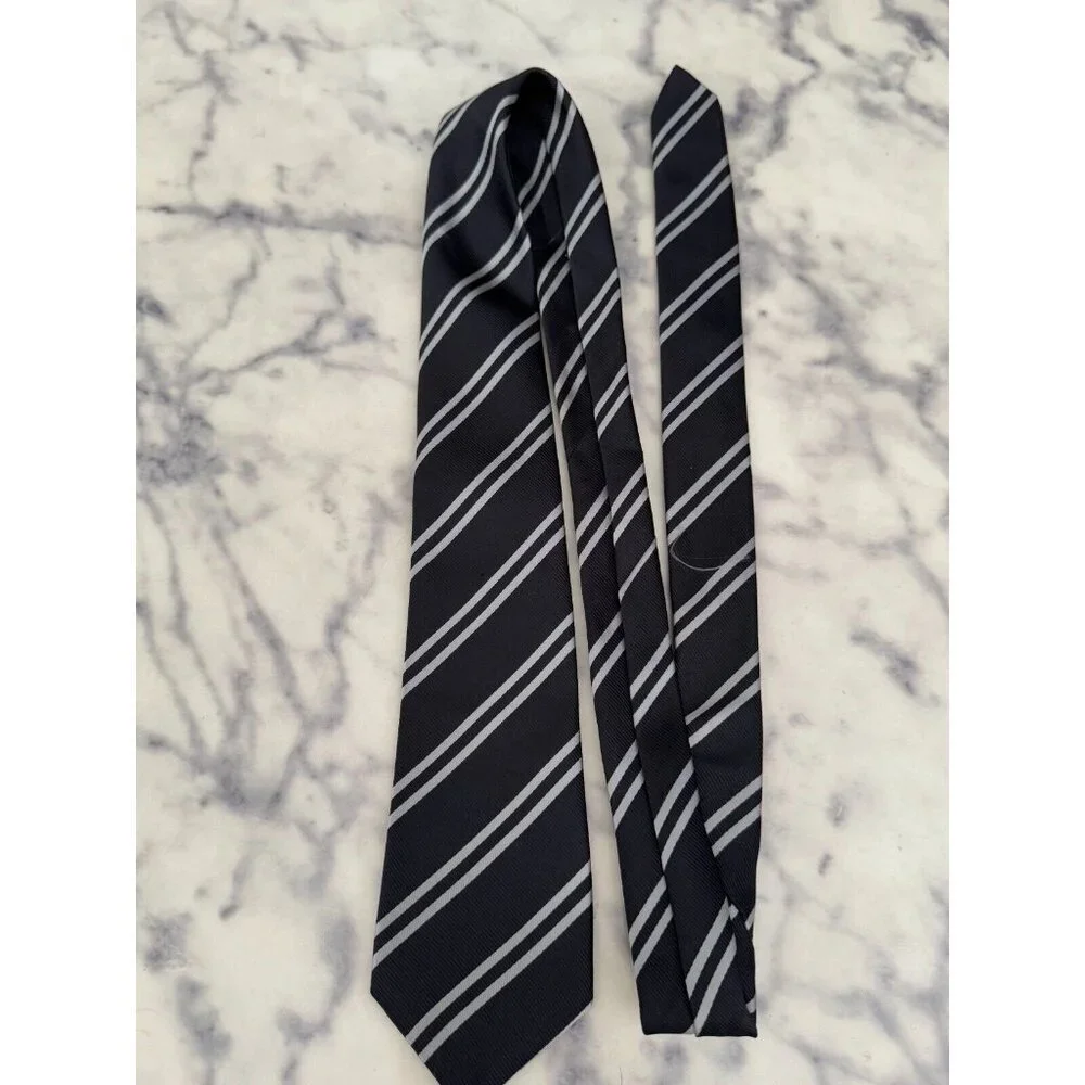 Place Est. 1989 Black with Double Gray Stripe Necktie Kids Size 46 inch